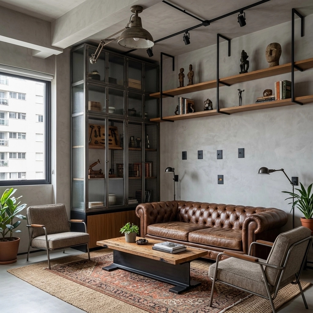 Interior design in Loft / Industrial style — Living Room by GenRoom AI