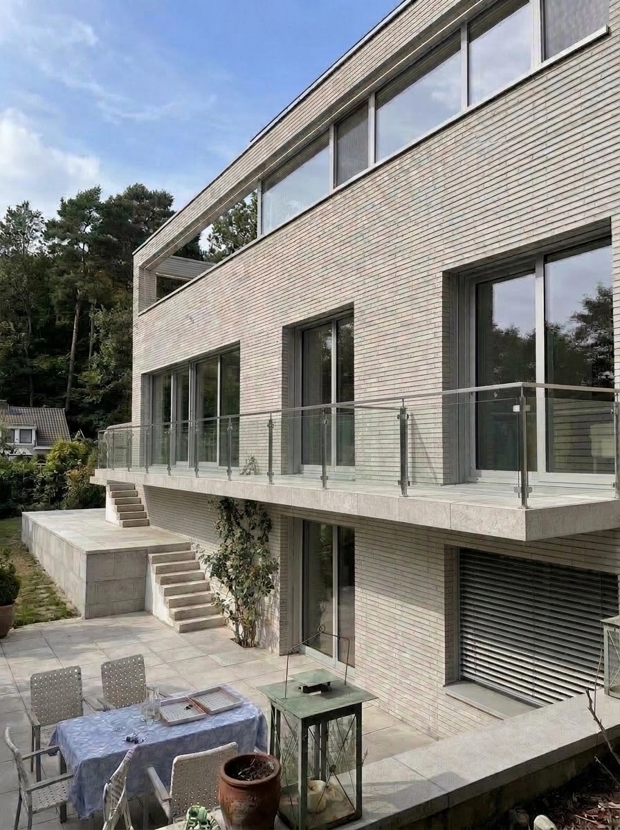 Fasad desain di Minimalist Facade gaya — Fasad oleh GenRoom AI