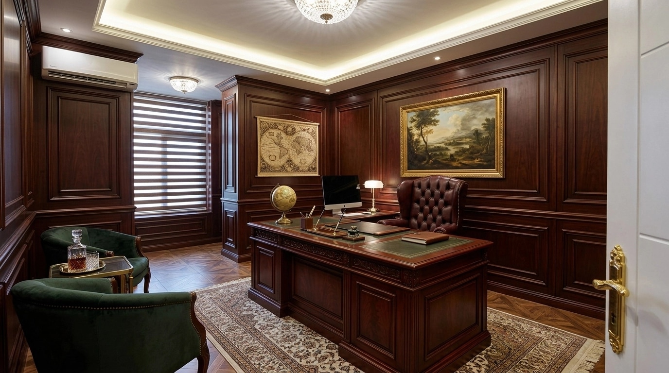 Office interior in Classic style — photo by GenRoom AI