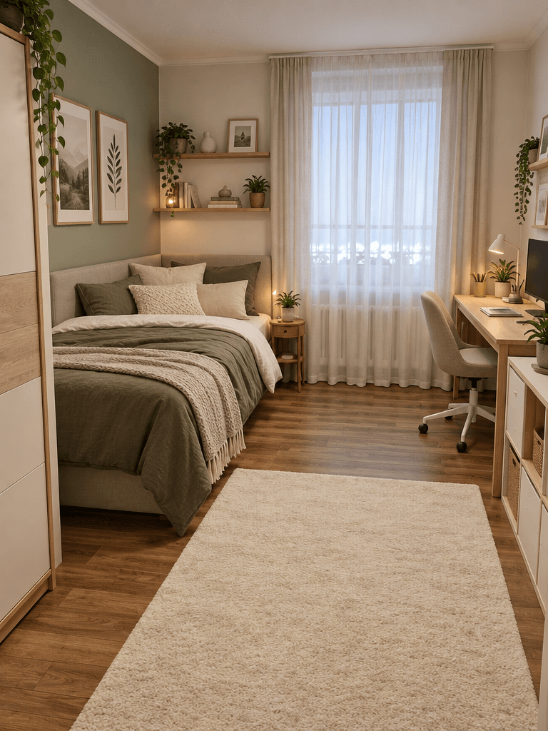 İç mekân tasarımı Scandinavian stili — Yatak Odası GenRoom AI