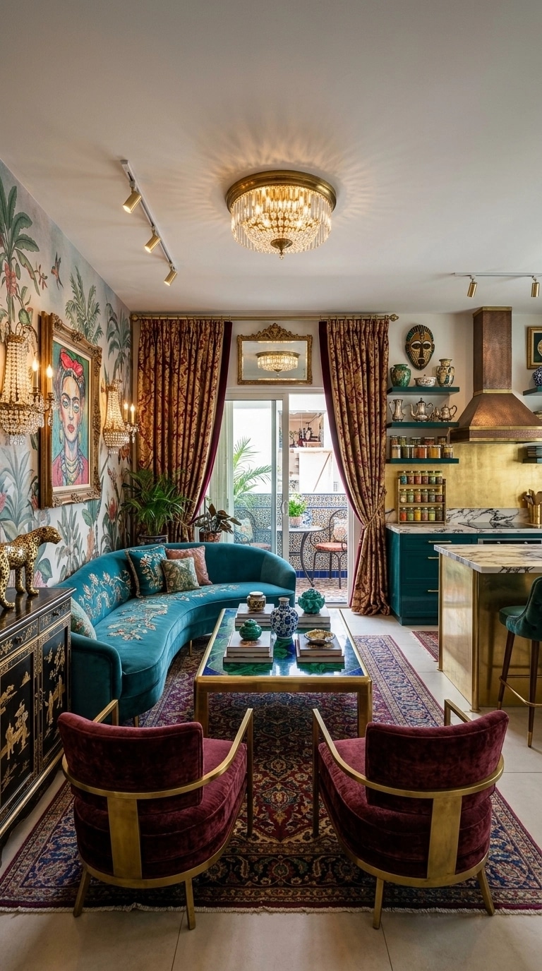 Maximalist Living Room design — interior photo by GenRoom AI