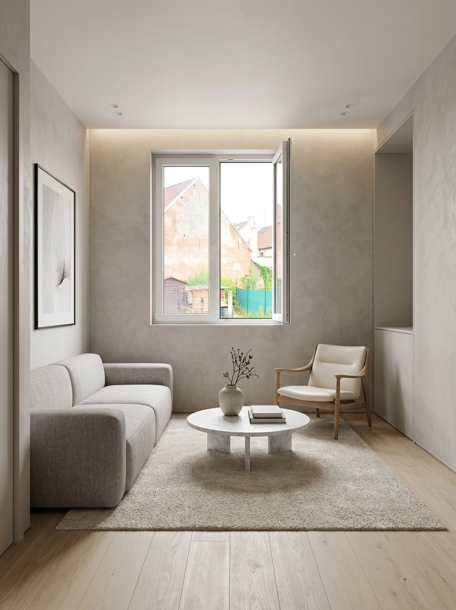 Minimalism Living Room design — interior photo by GenRoom AI