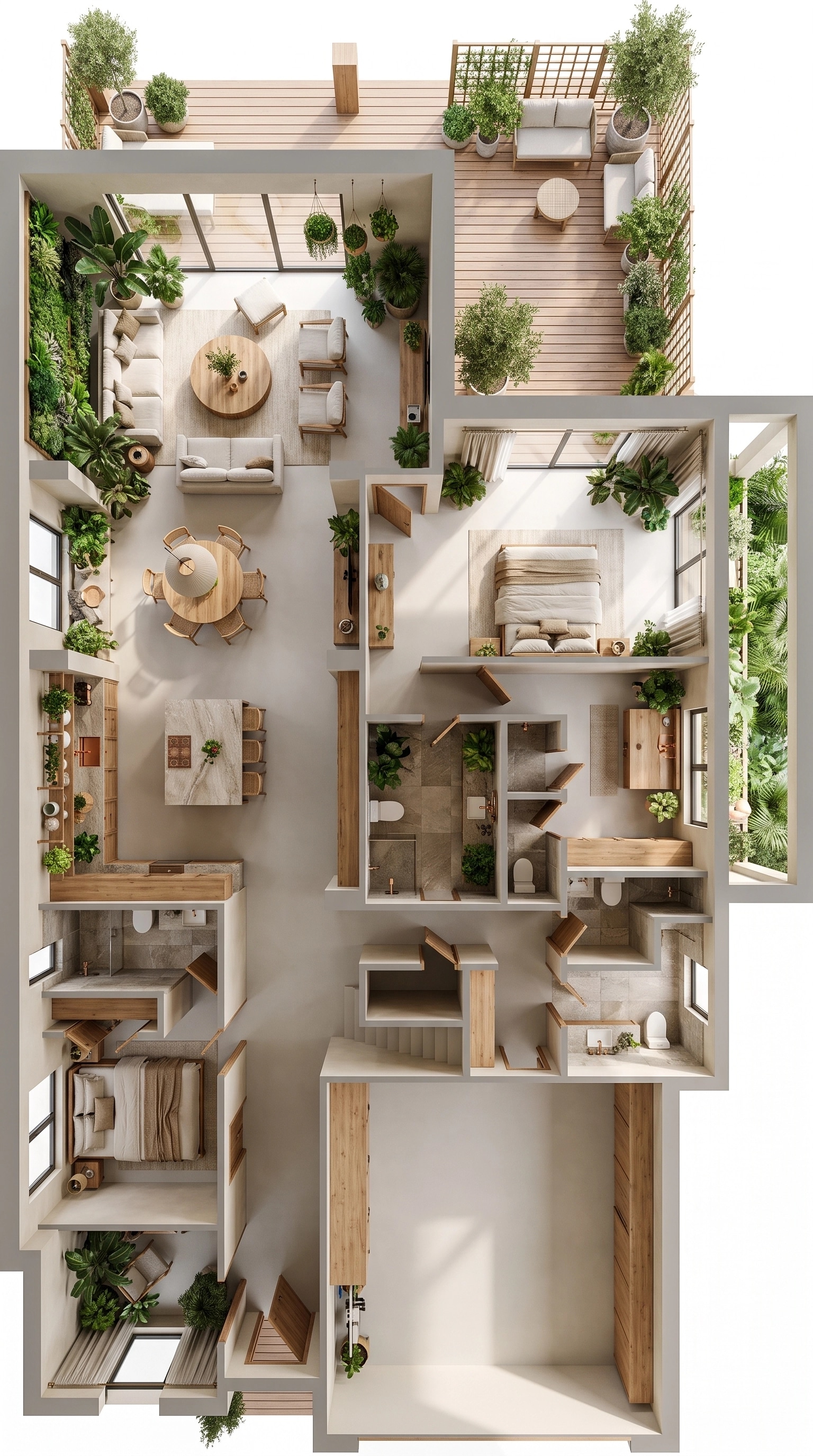 Interior design in Biophilic style — Living Room by GenRoom AI