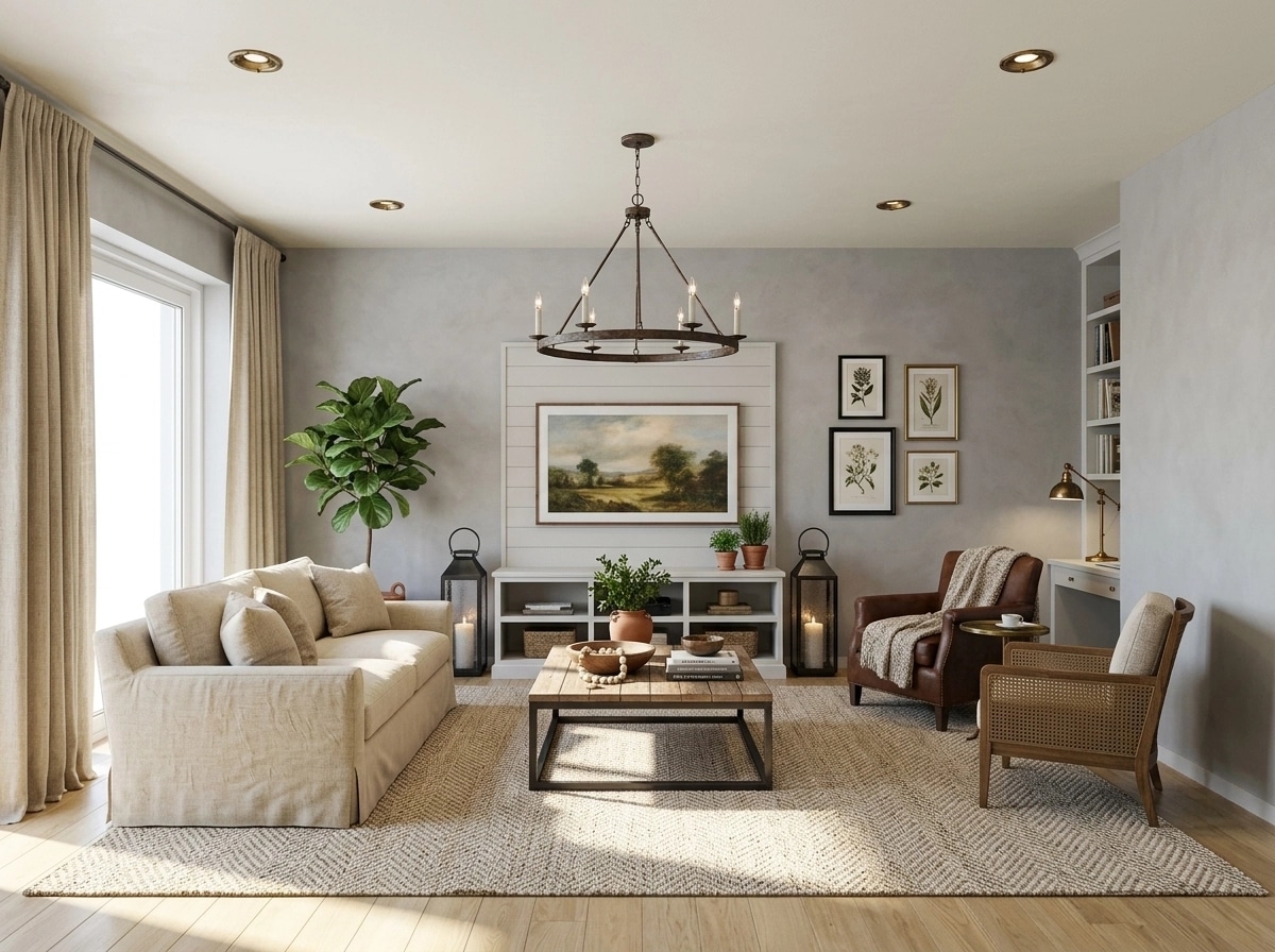 Interior design in Modern Farmhouse style — Living Room by GenRoom AI