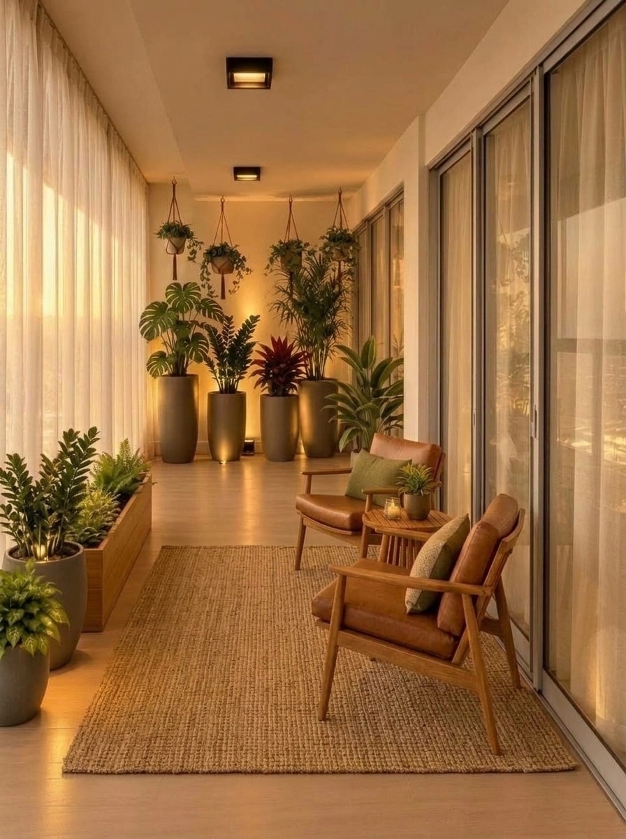 Interior design in Biophilic style — balcony by GenRoom AI
