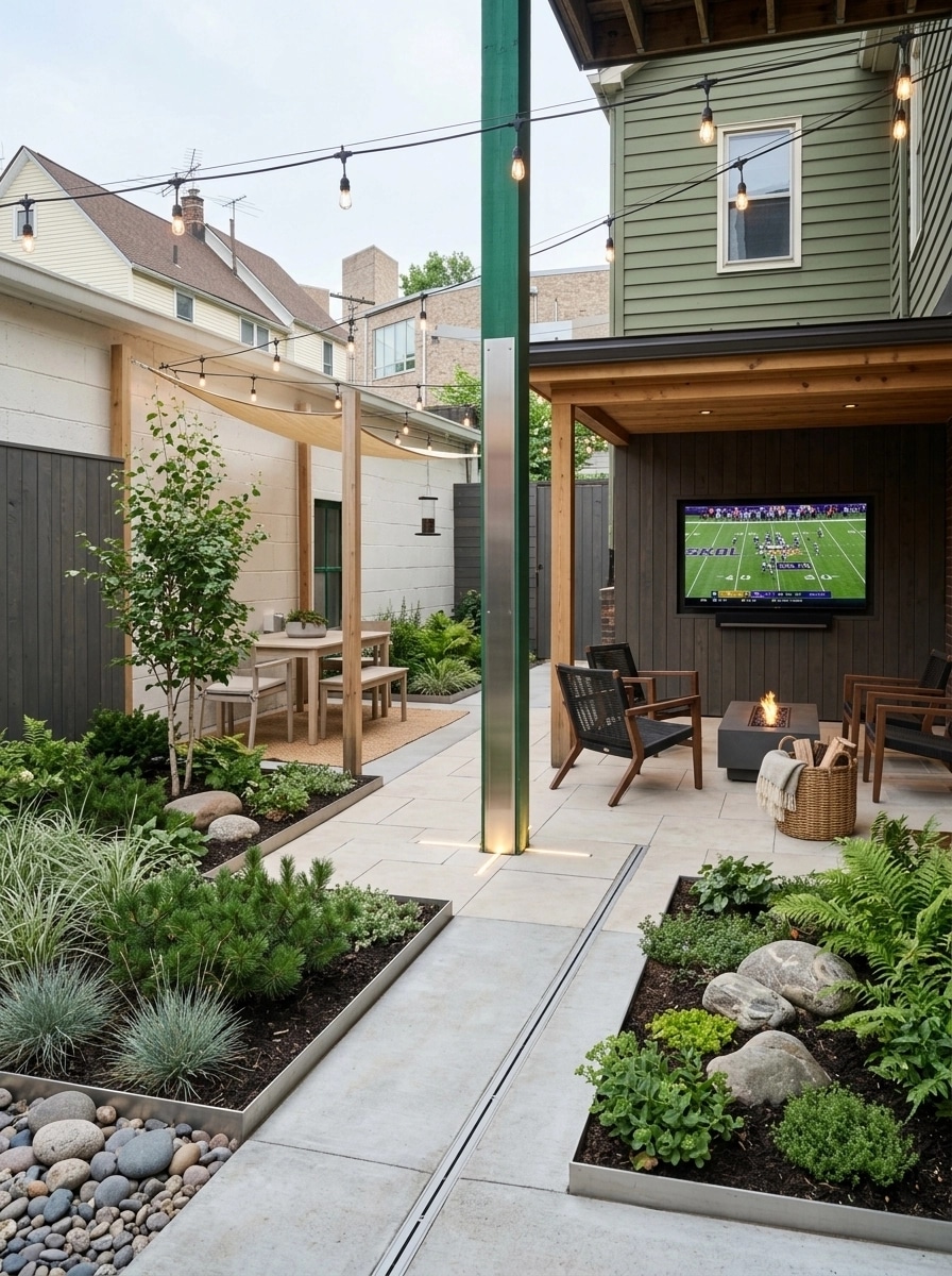Landscape design in Scandinavian Garden style — Yard by GenRoom AI