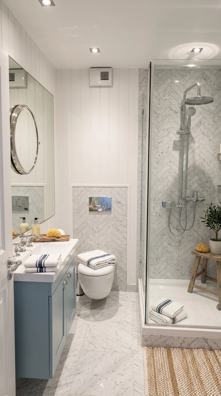 Coastal / Hamptons Bathroom design — interior photo by GenRoom AI
