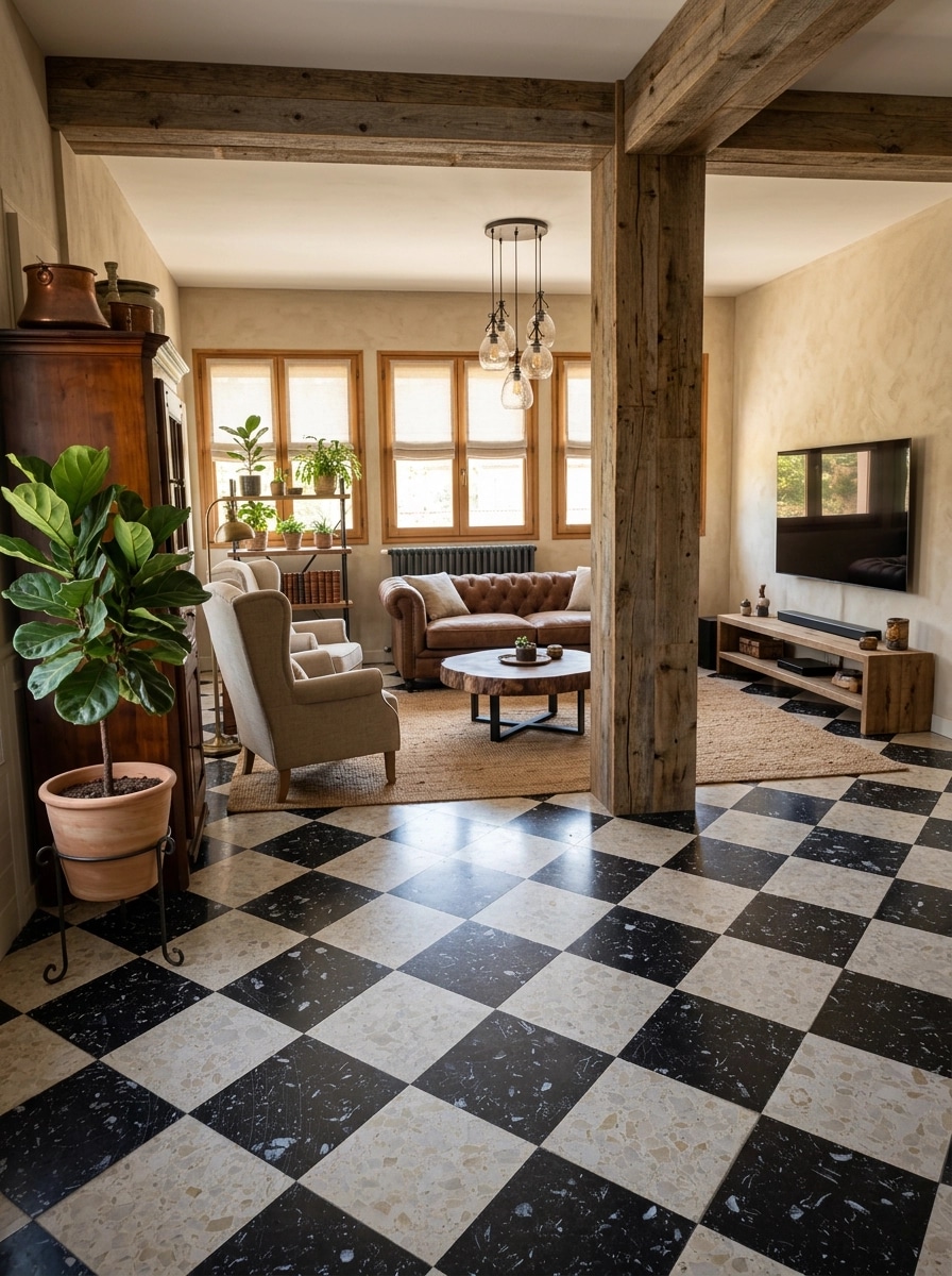 Interior design in Rustic style — Living Room by GenRoom AI