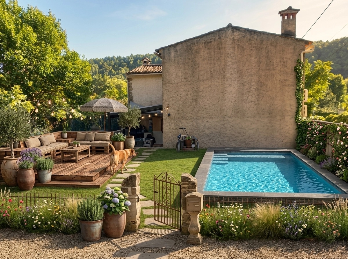 Country Rustic Garden Yard design — yard photo by GenRoom AI