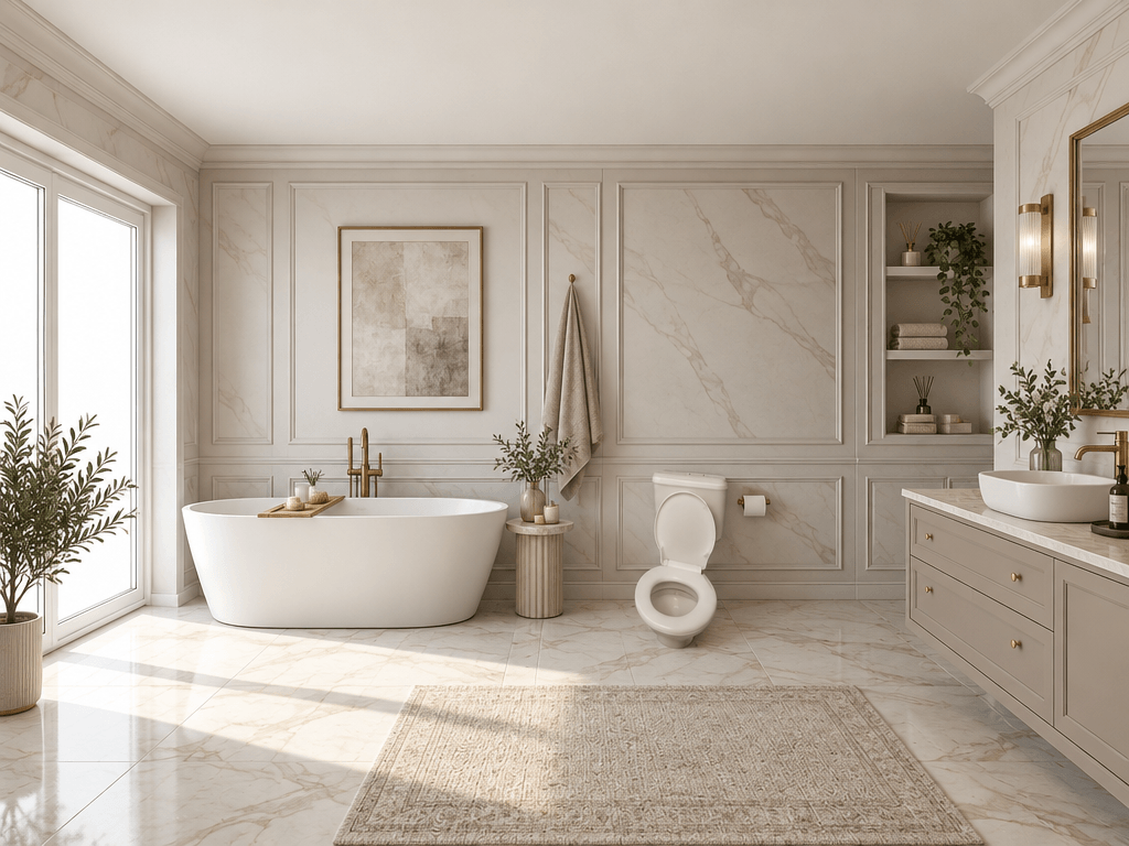 Bathroom interior in Neoclassic style — photo by GenRoom AI