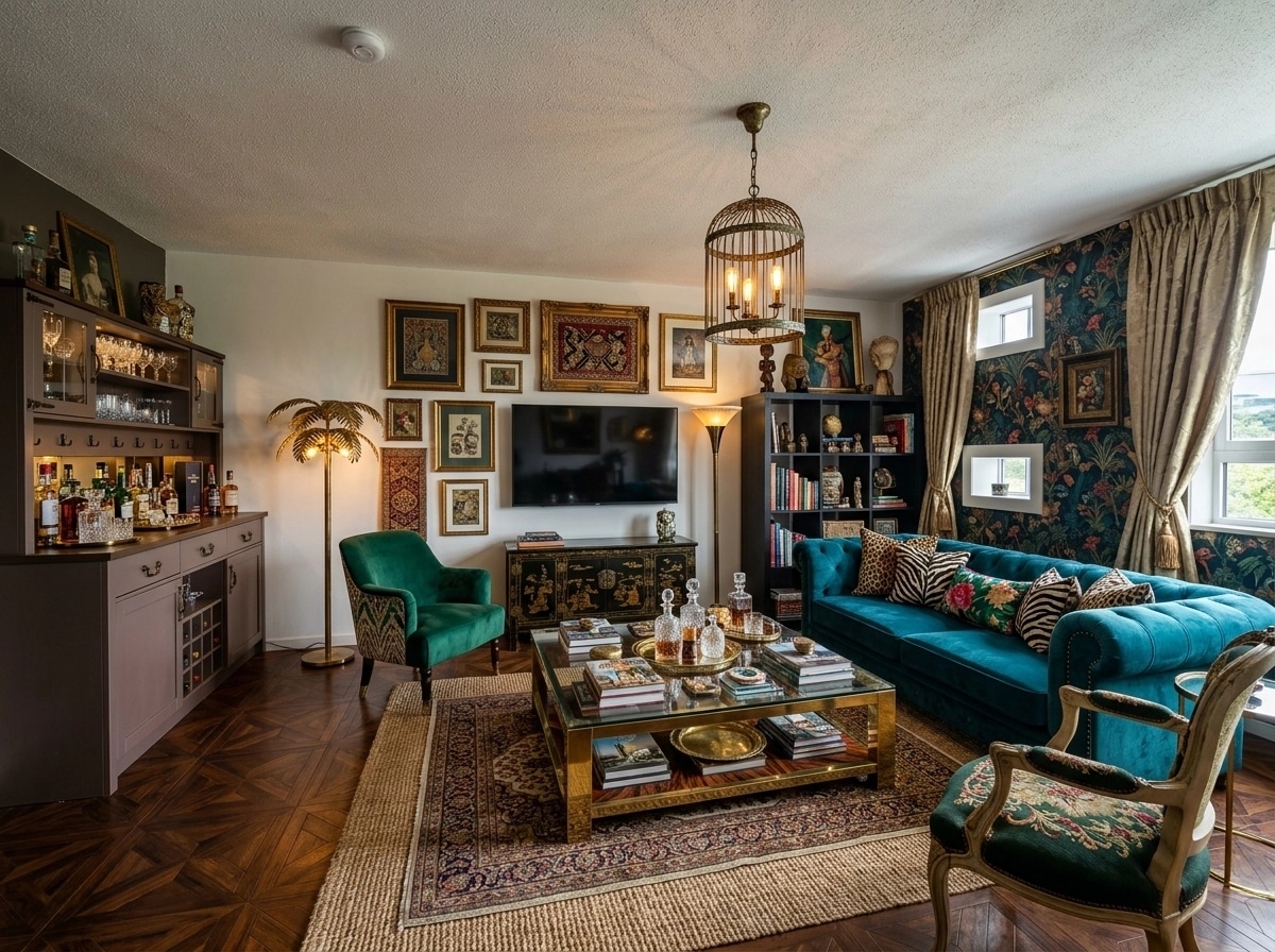 Maximalist Living Room design — interior photo by GenRoom AI
