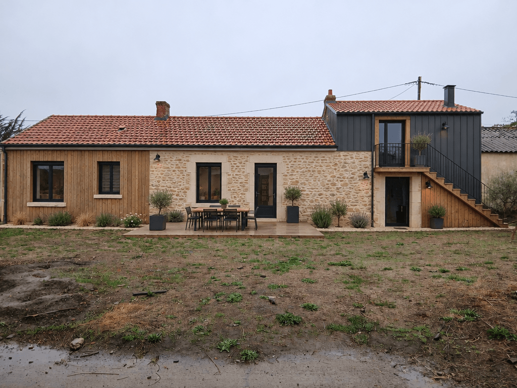 Cephe tasarımı Barnhouse Facade stili — Cephe GenRoom AI