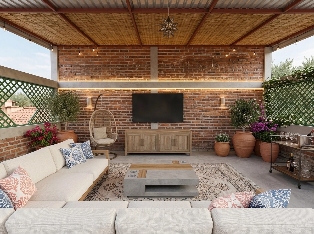 Interior design in Mediterranean style — terrace by GenRoom AI