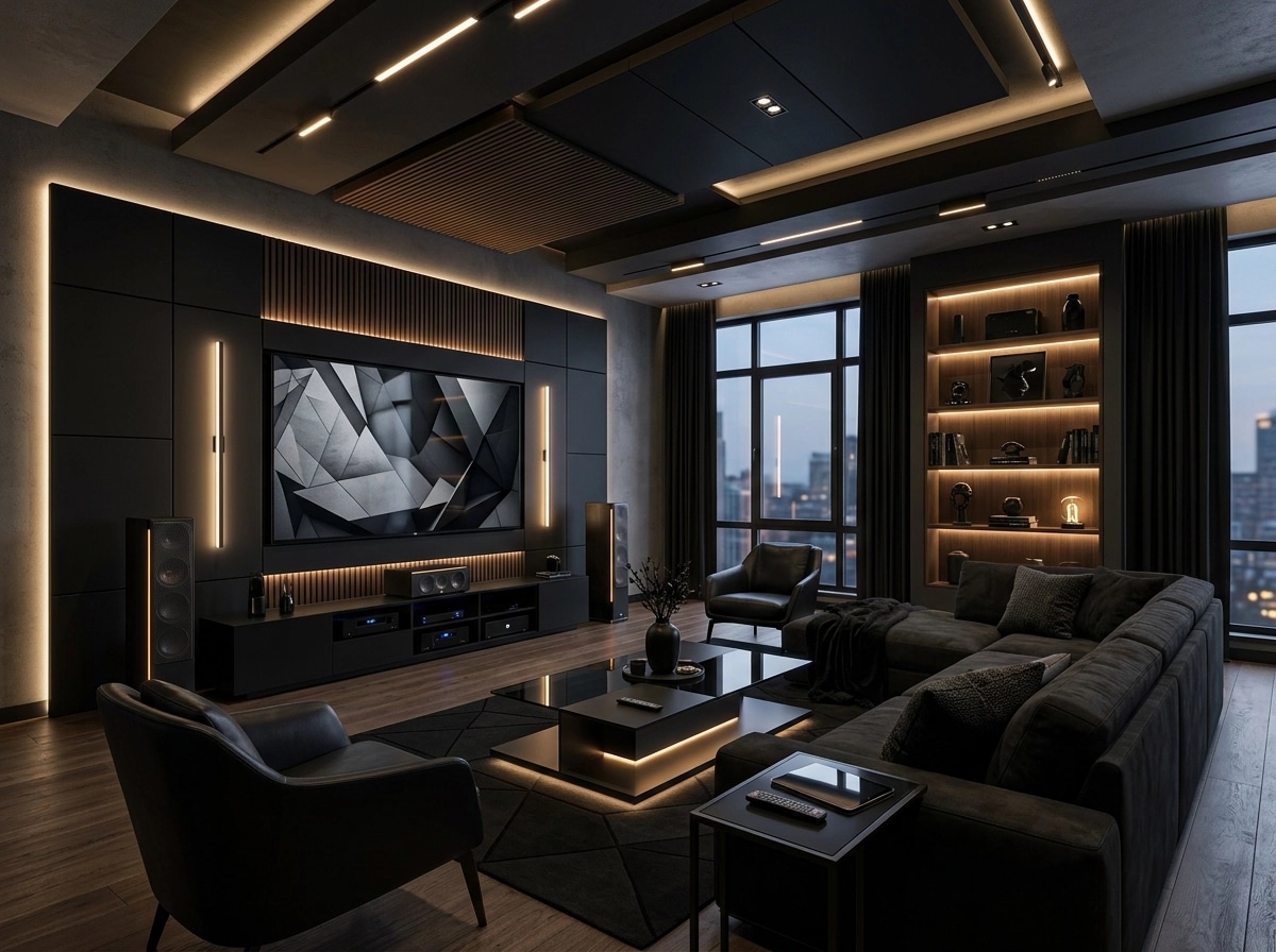 Blacktec Living Room design — interior photo by GenRoom AI