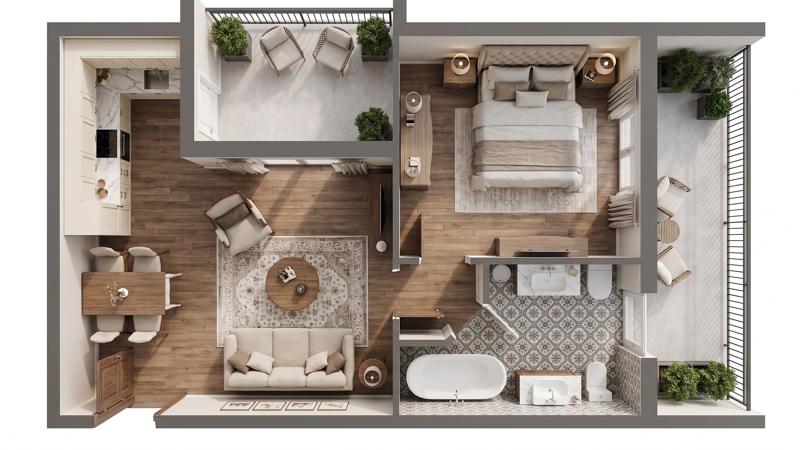 Interior design in Transitional style — Living Room by GenRoom AI