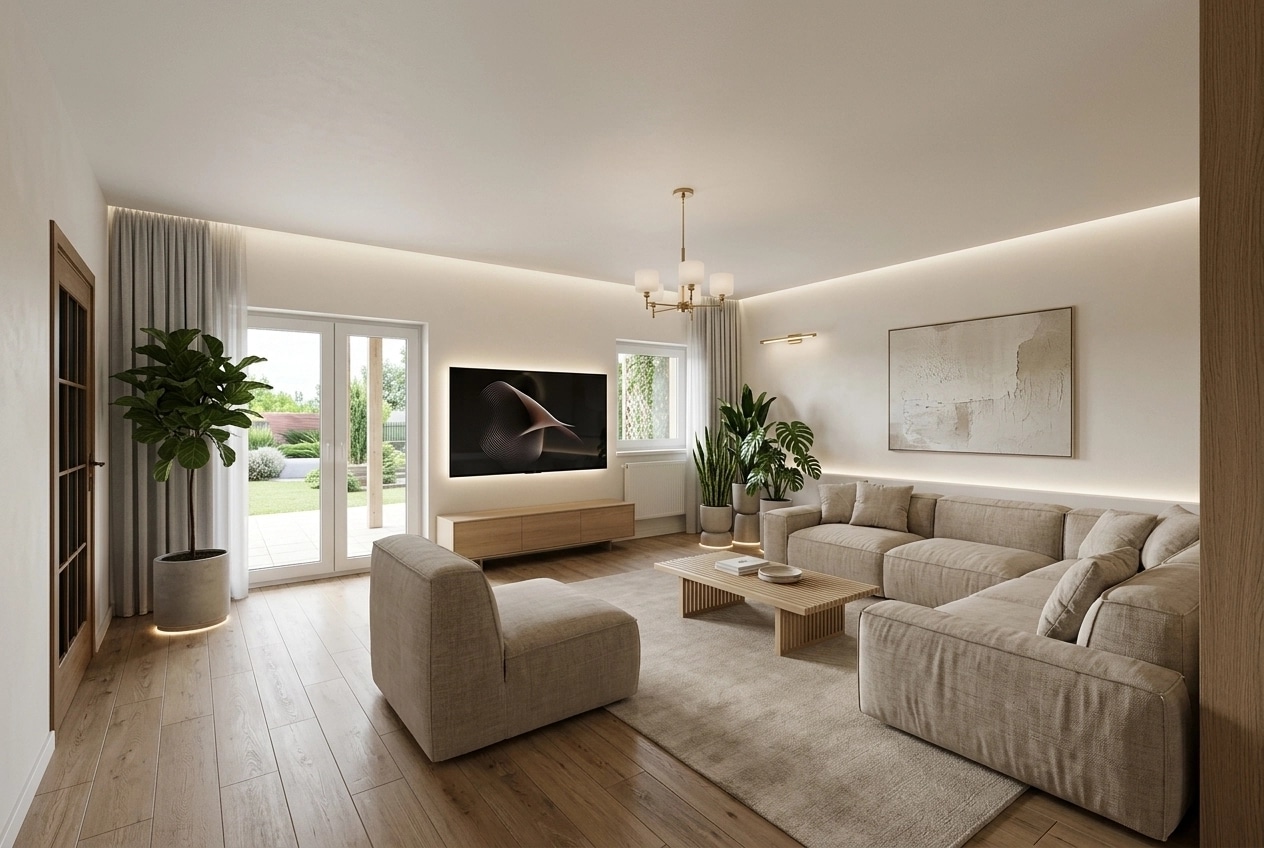 Minimalism Living Room design — interior photo by GenRoom AI