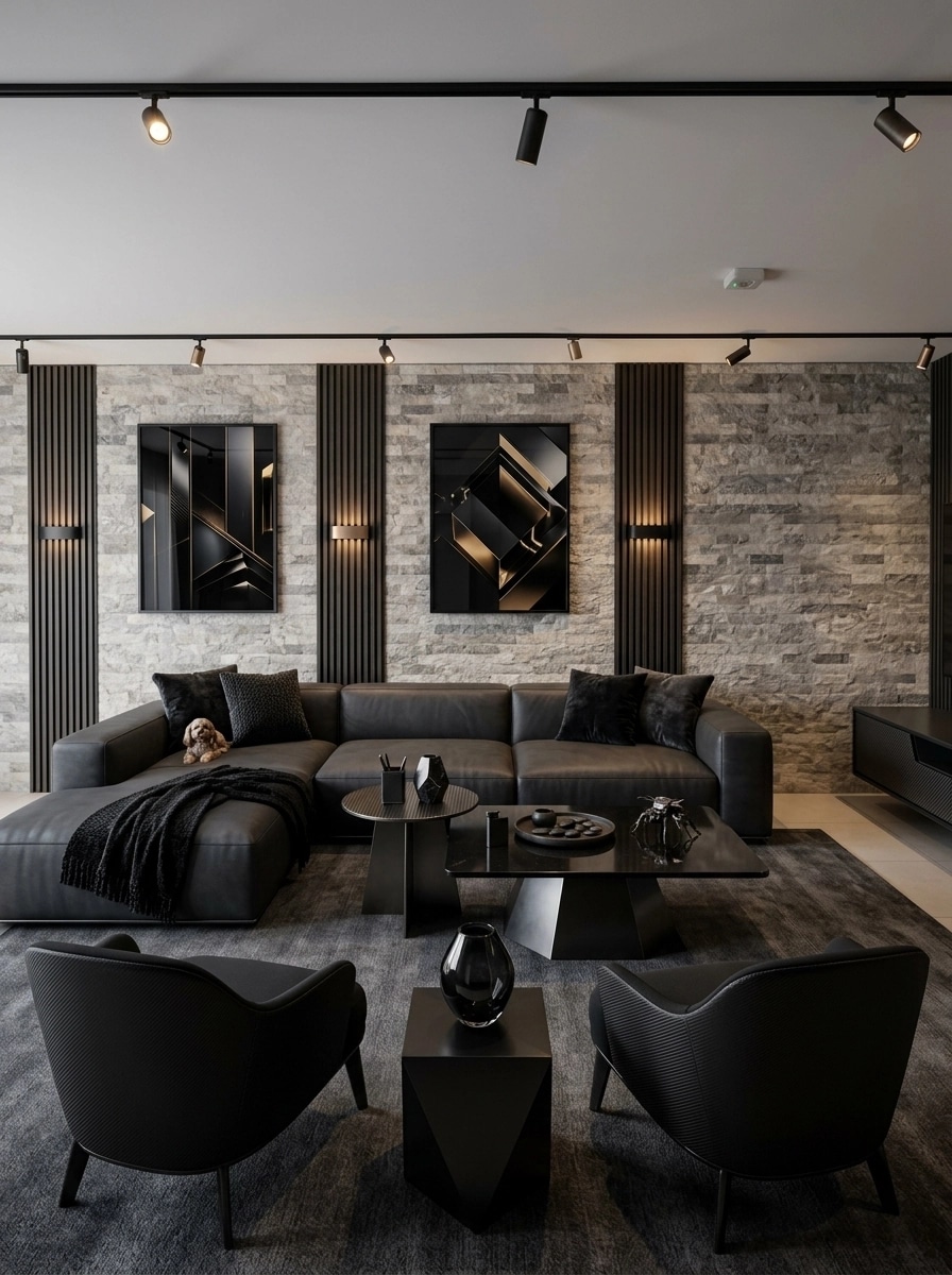 Blacktec Living Room design — interior photo by GenRoom AI