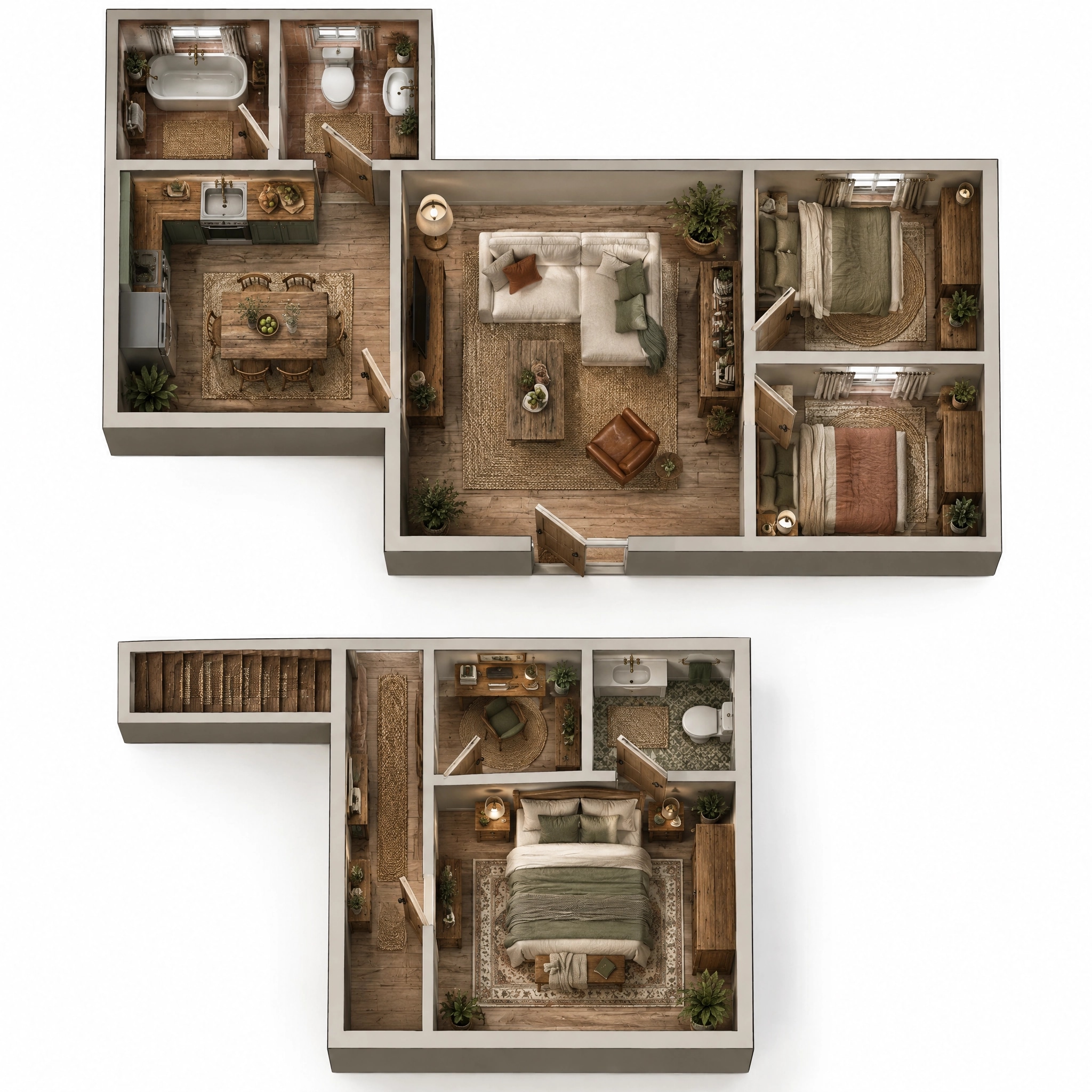 Interior design in Rustic style — Living Room by GenRoom AI