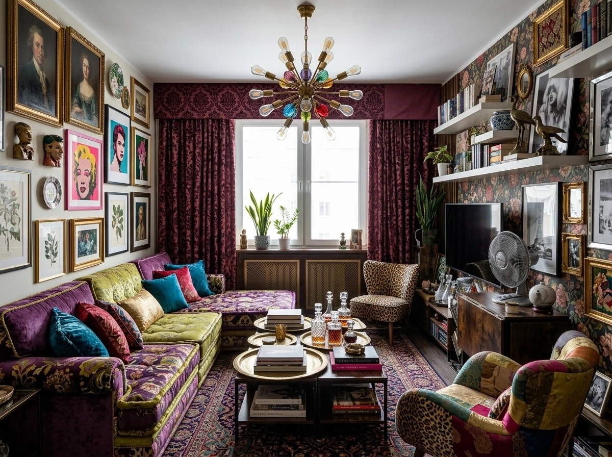 Maximalist Sala de Estar design — interior photo by GenRoom AI