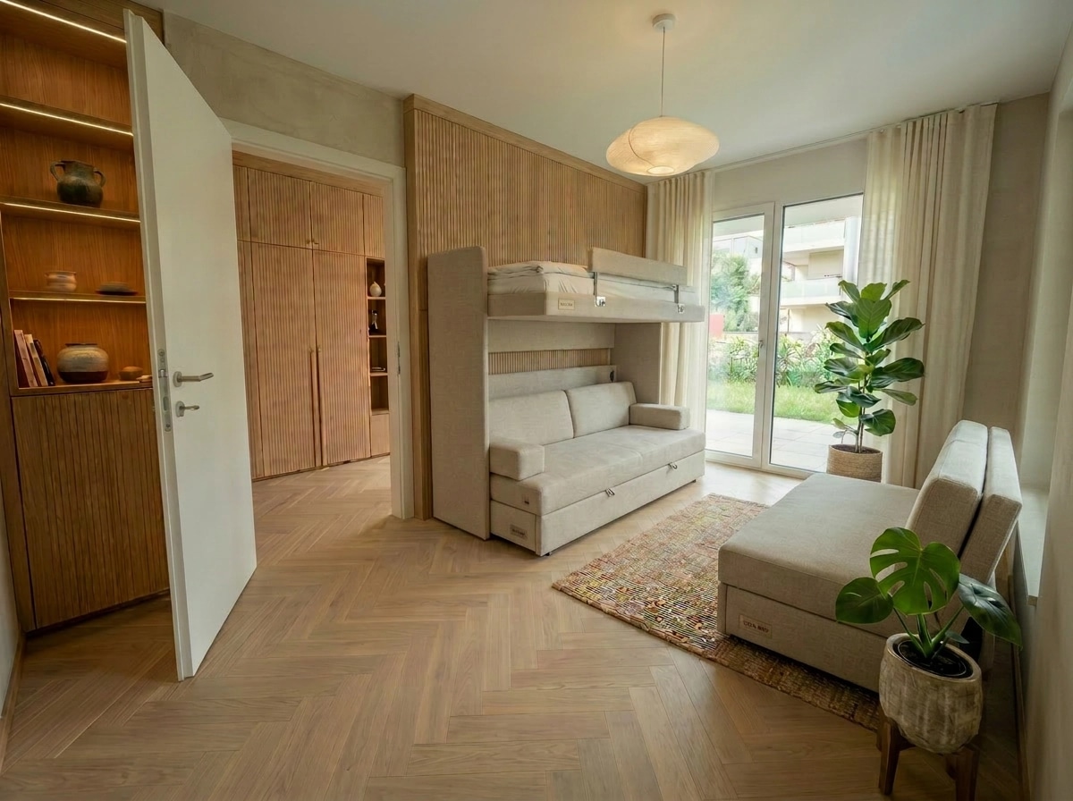 Japandi Bedroom design — interior photo by GenRoom AI