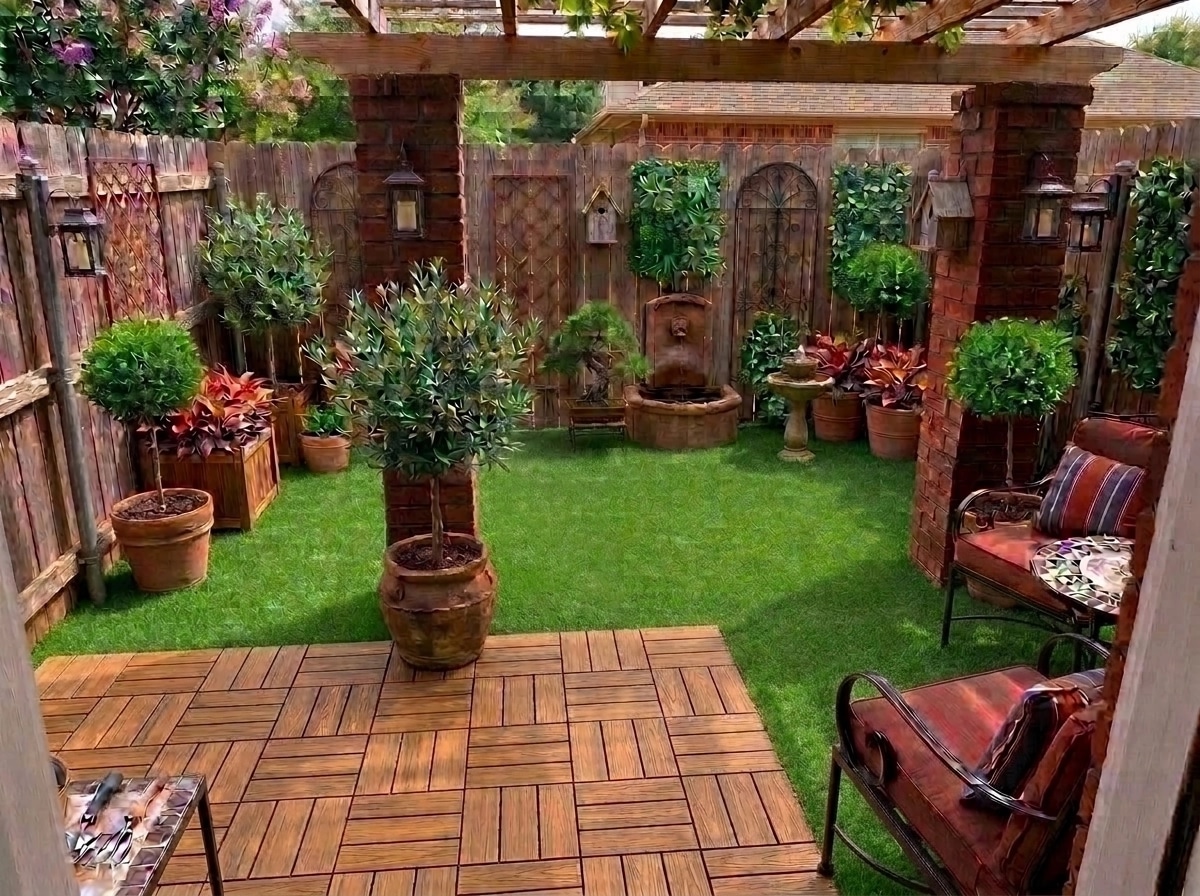 Landscape design in Mediterranean Yard style — Yard by GenRoom AI