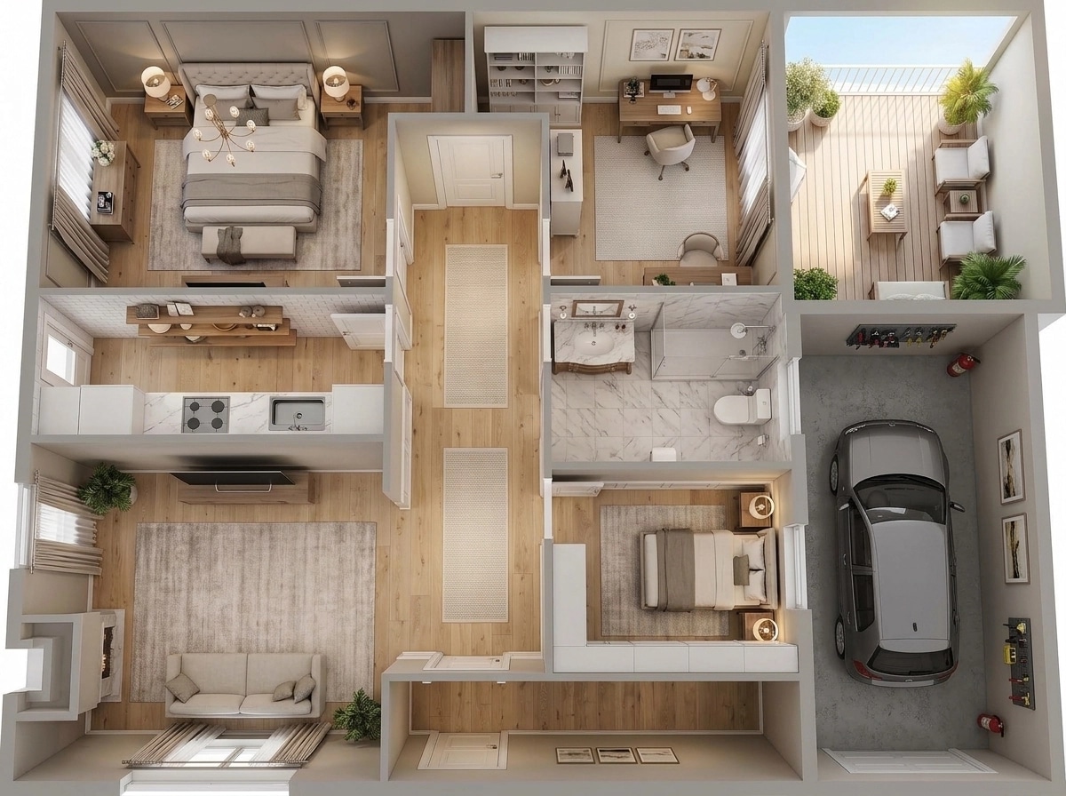Interior design in Transitional style — Living Room by GenRoom AI