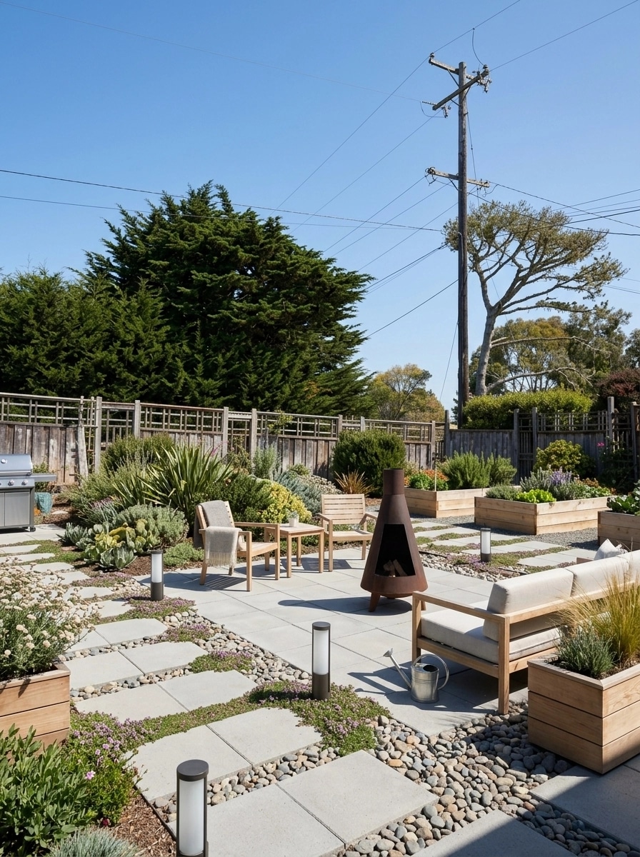 Landscape design in Scandinavian Garden style — Yard by GenRoom AI