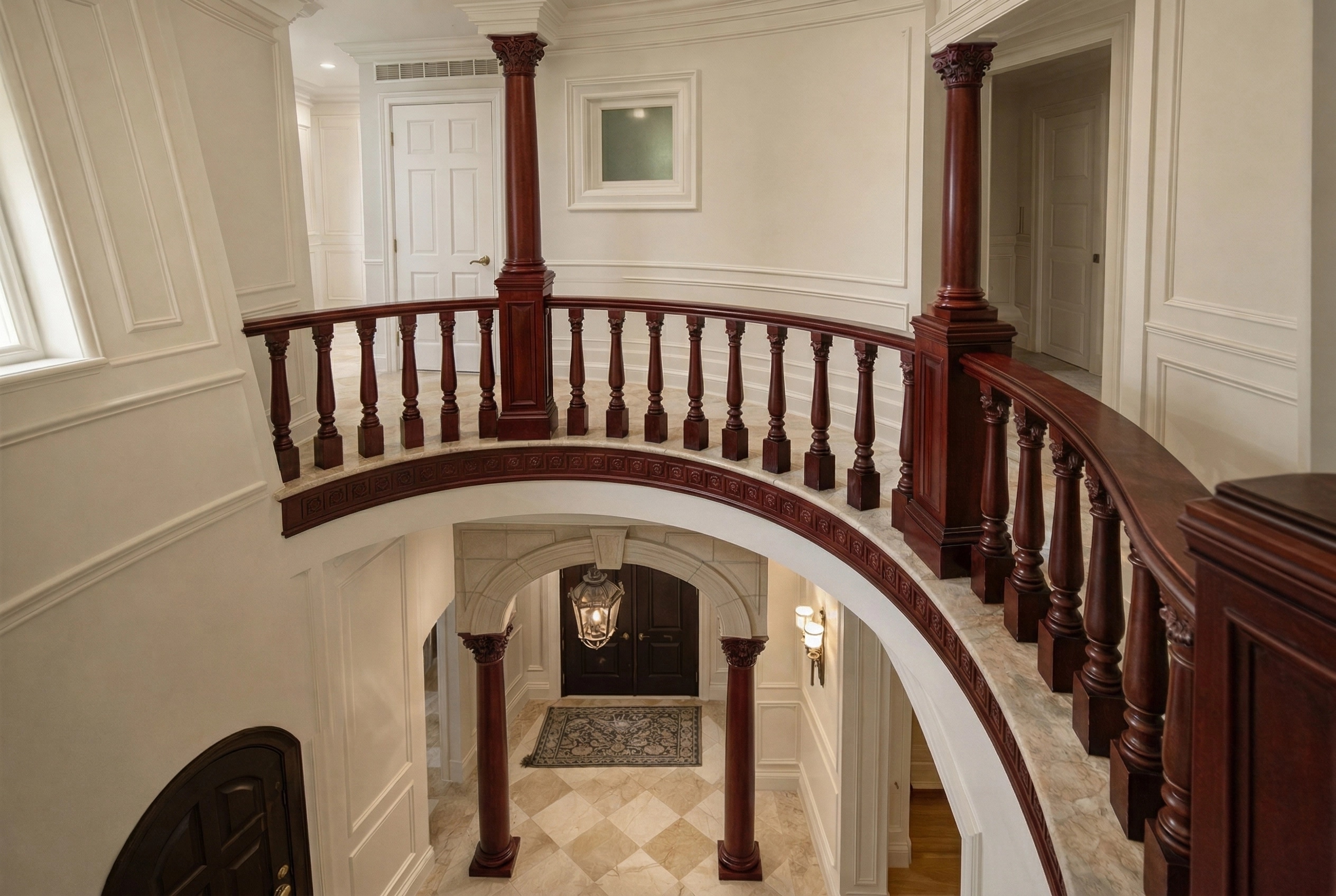 Hallway interior in Neoclassic style — photo by GenRoom AI