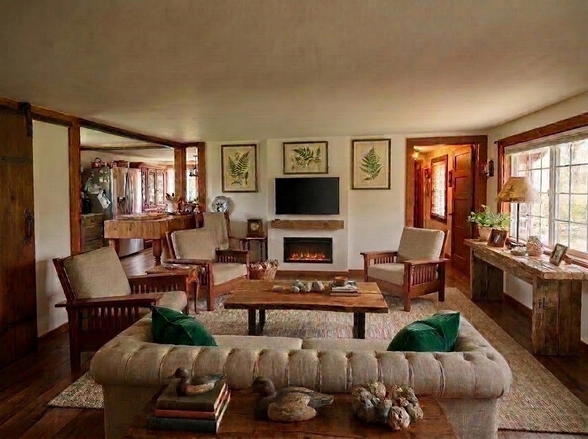 Interior design in Rustic style — Living Room by GenRoom AI