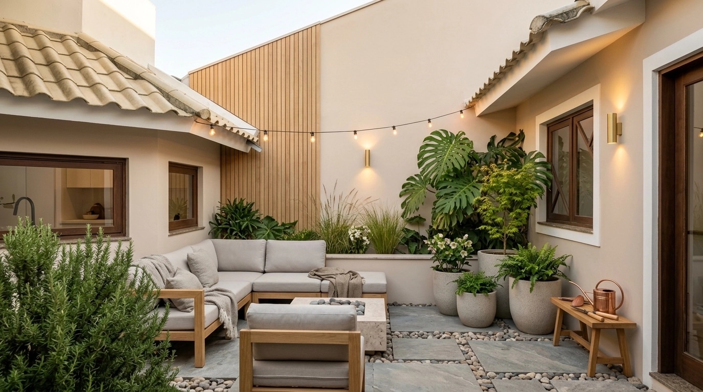Diseño paisajístico en estilo Scandinavian Garden — Jardín por GenRoom AI