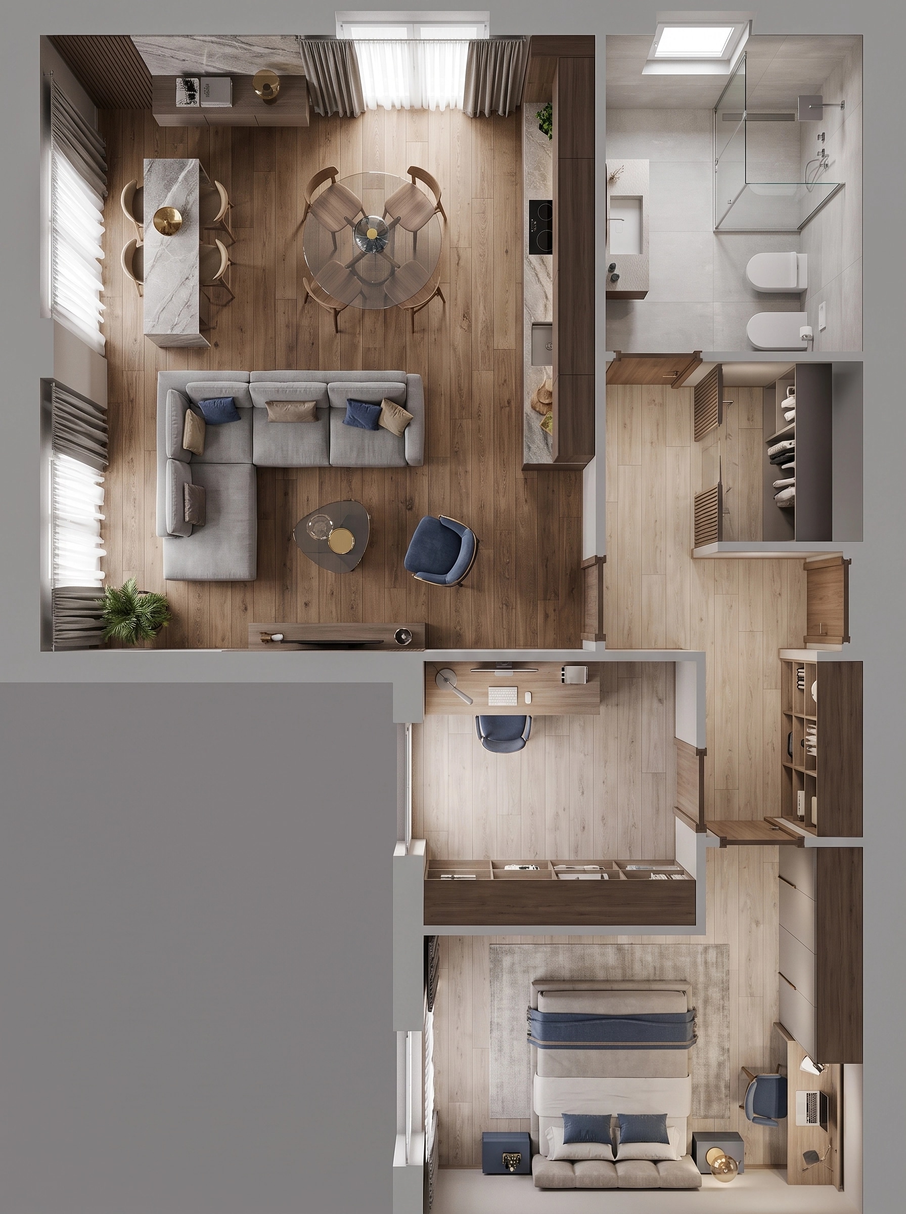 Interior design in Contemporary style — Living Room by GenRoom AI