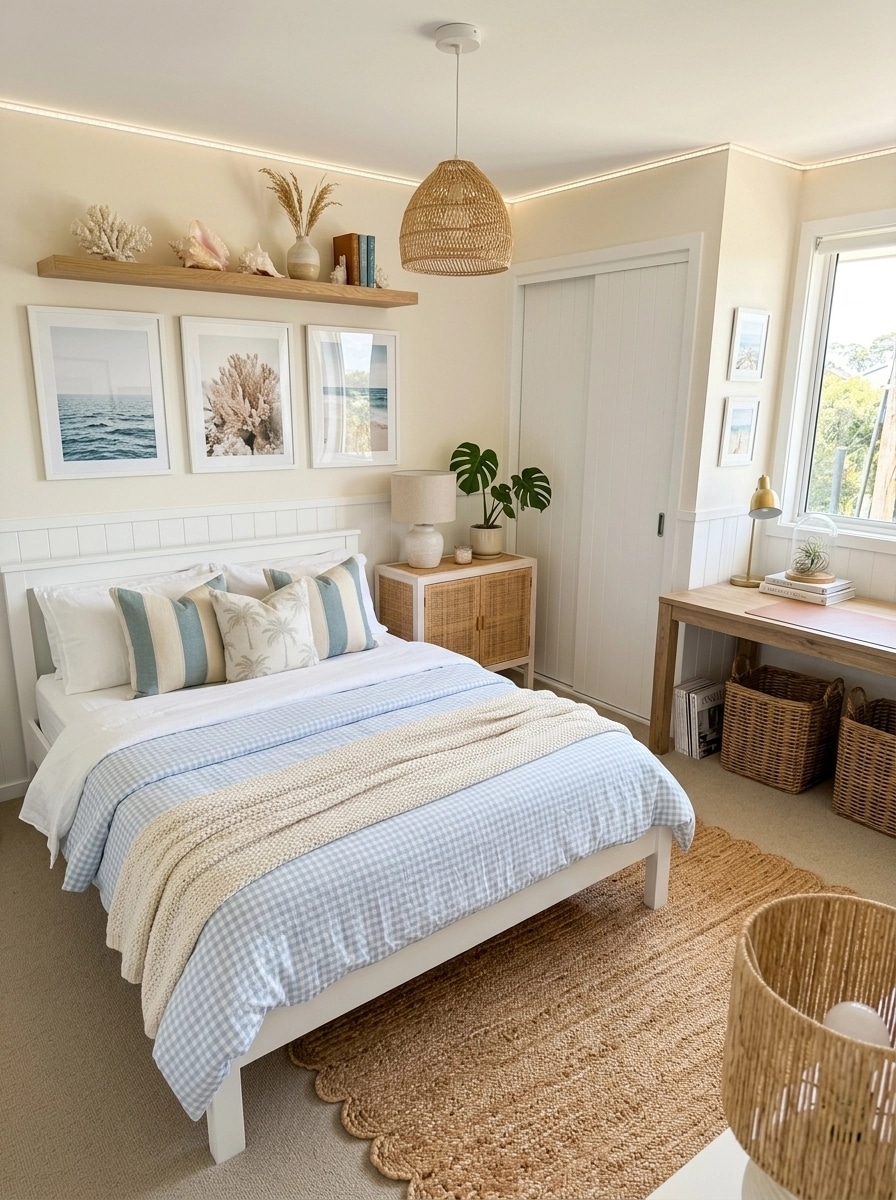 Interior design in Coastal / Hamptons style — Bedroom by GenRoom AI