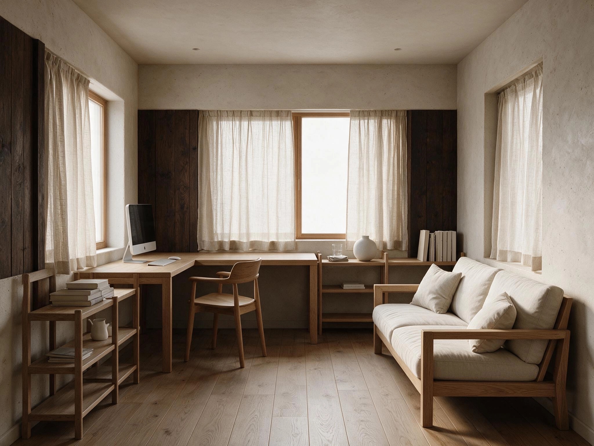 Interior design in Japandi style — Office by GenRoom AI