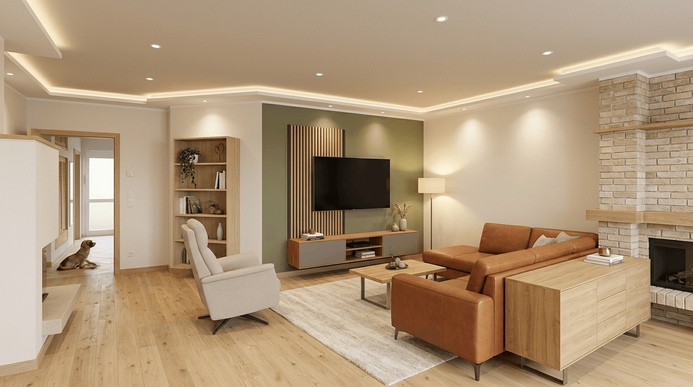 Contemporary Living Room design — interior photo by GenRoom AI