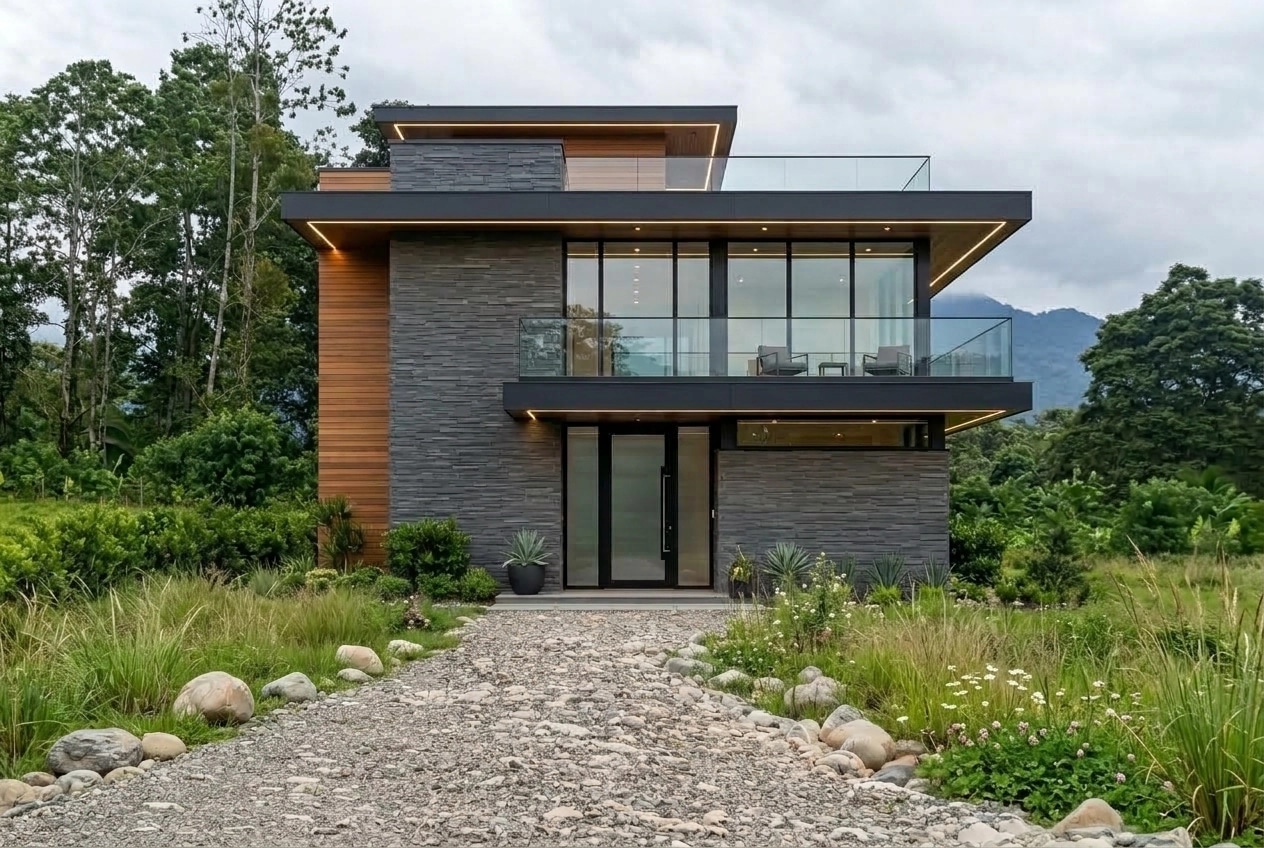 Design de façade en style Contemporary Facade — Façade par GenRoom AI