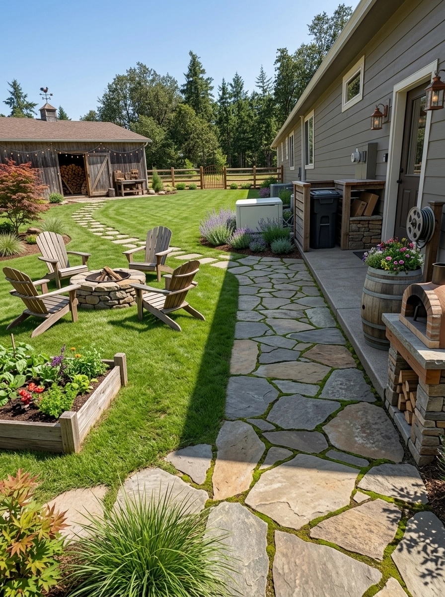 Country Rustic Garden Yard design — yard photo by GenRoom AI