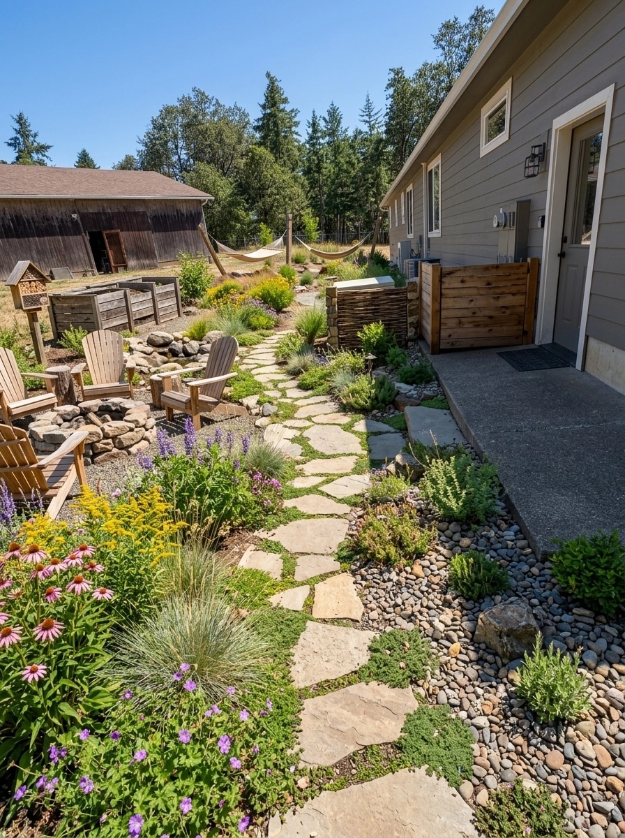 Landscape design in Eco Natural Garden style — Yard by GenRoom AI