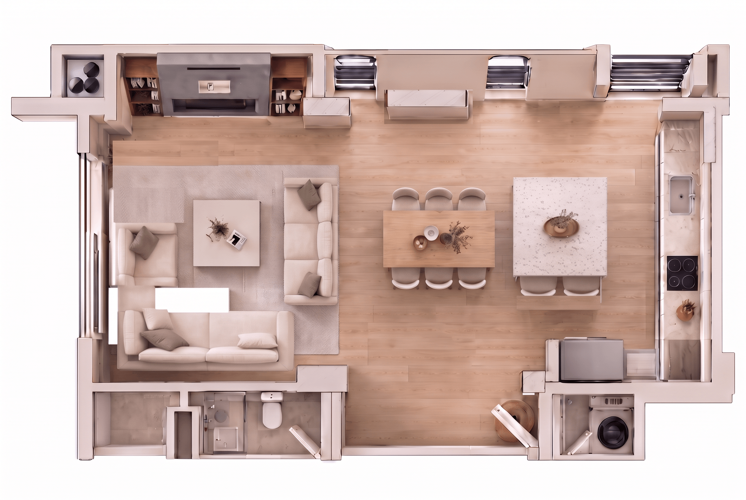 Contemporary Living Room design — interior photo by GenRoom AI