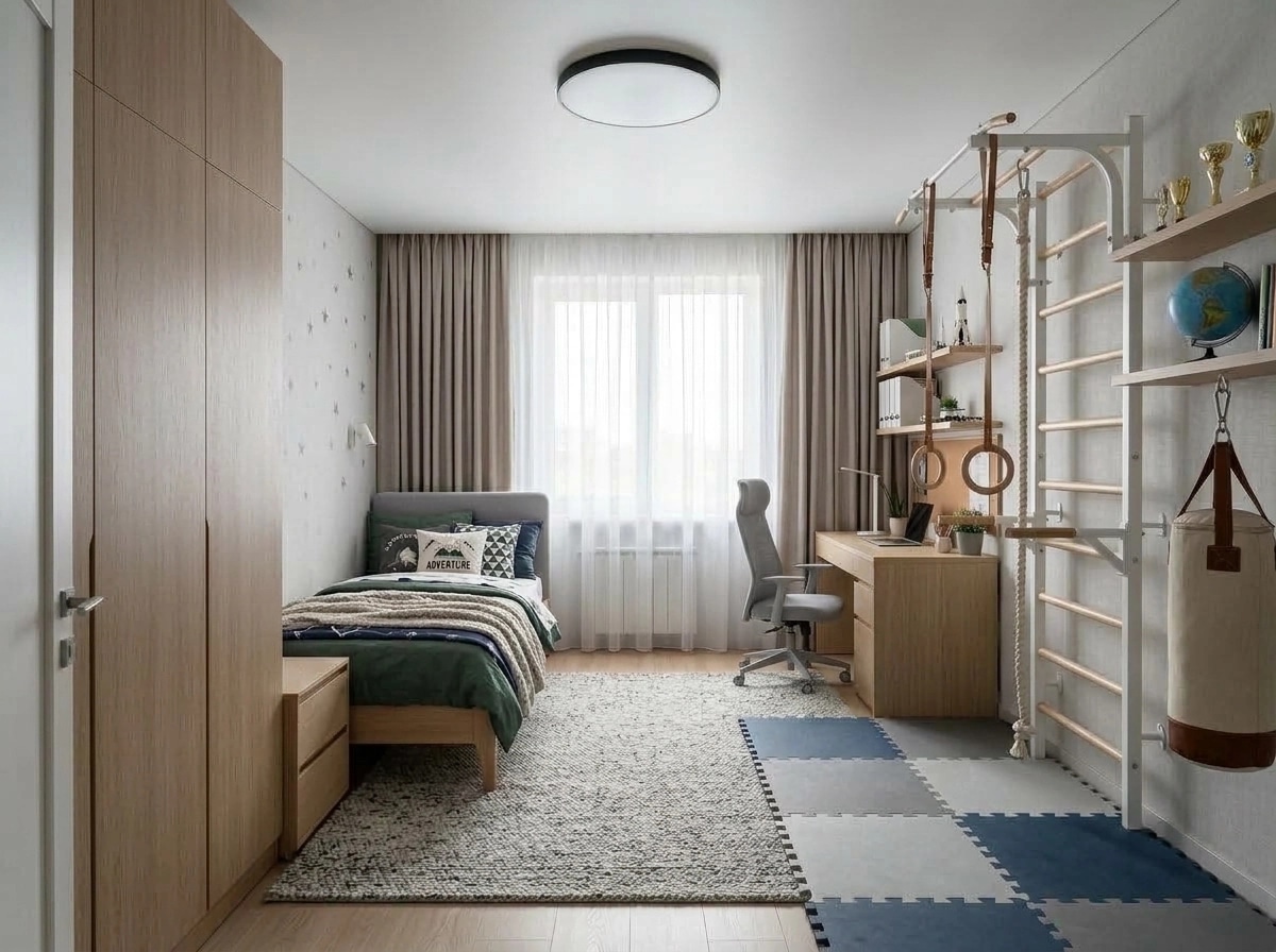 İç mekân tasarımı Scandinavian stili — Çocuk Odası GenRoom AI