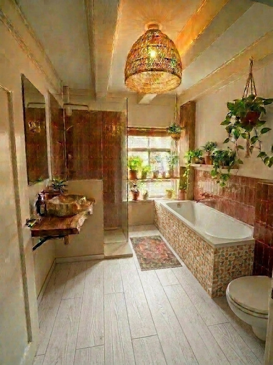 Bathroom interior in Mediterranean style — photo by GenRoom AI