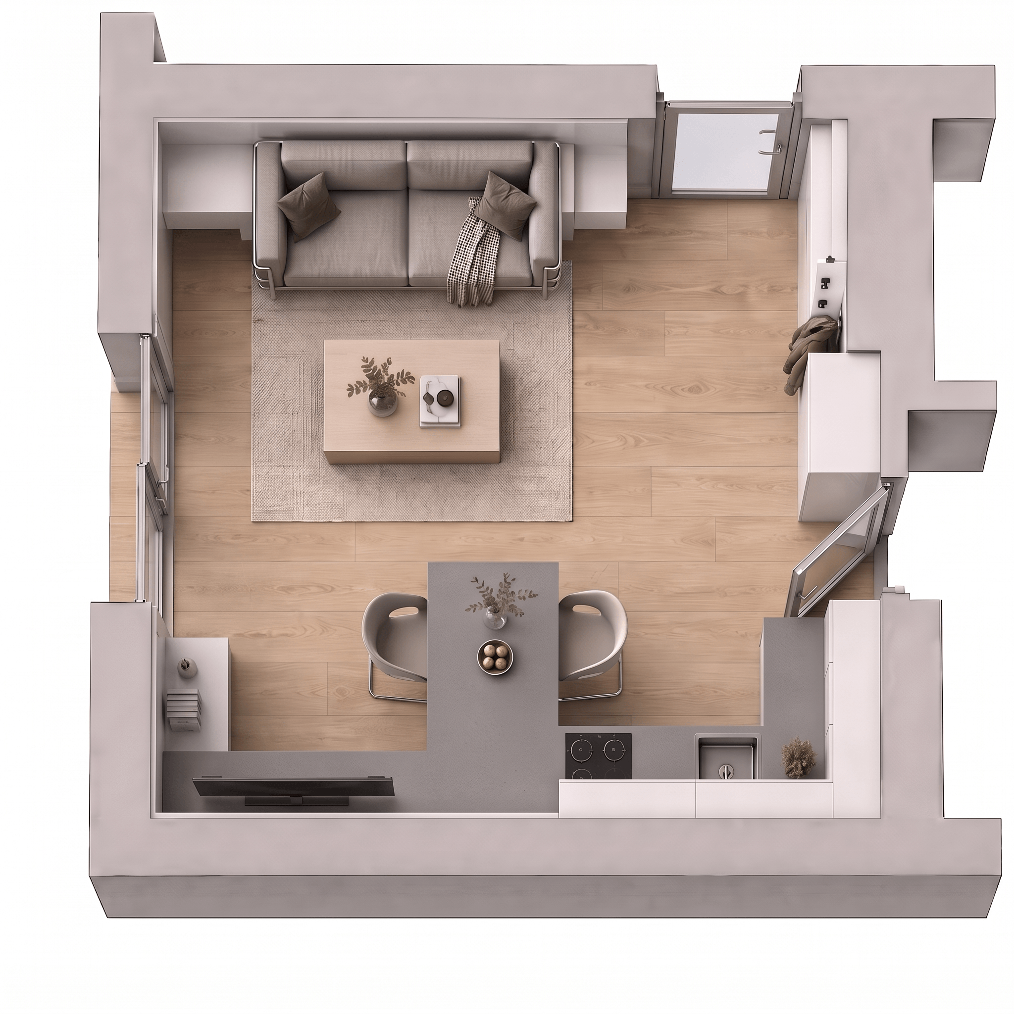 Minimalism Living Room design — interior photo by GenRoom AI