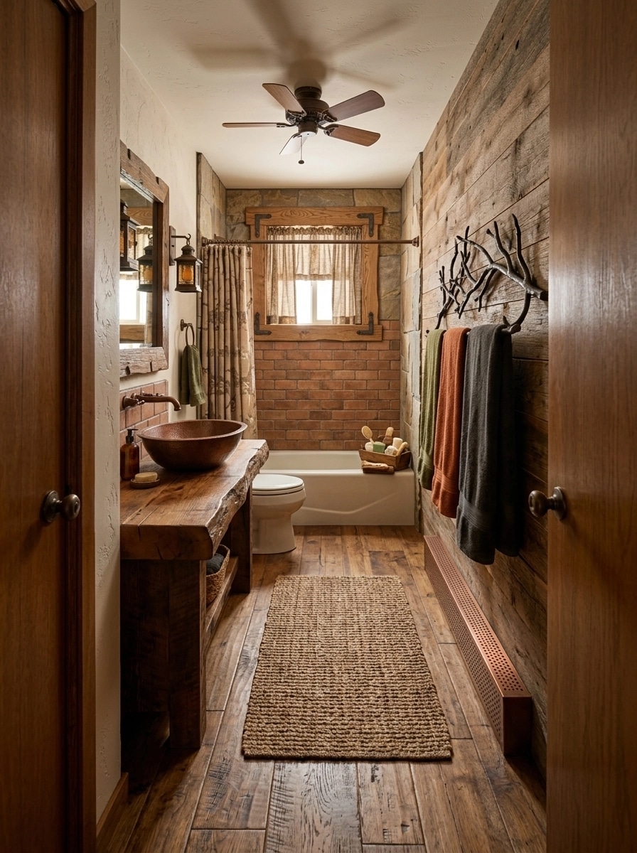 Bathroom interior in Rustic style — photo by GenRoom AI