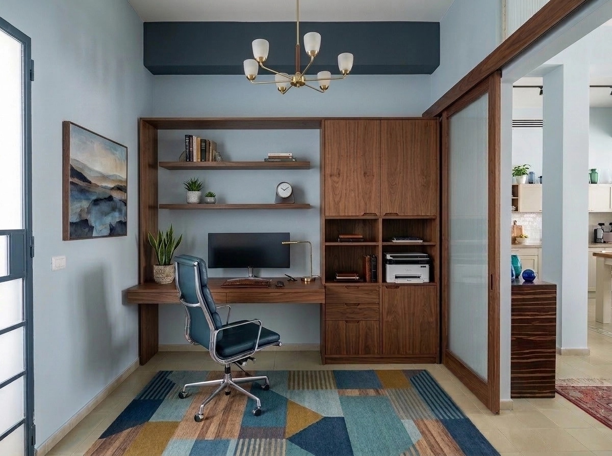 Interior design in Mid-Century Modern style — home_office by GenRoom AI