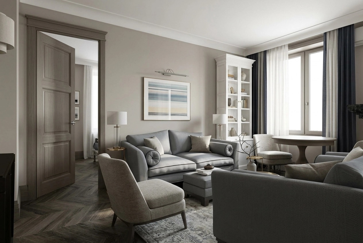 Interior design in Transitional style — Living Room by GenRoom AI