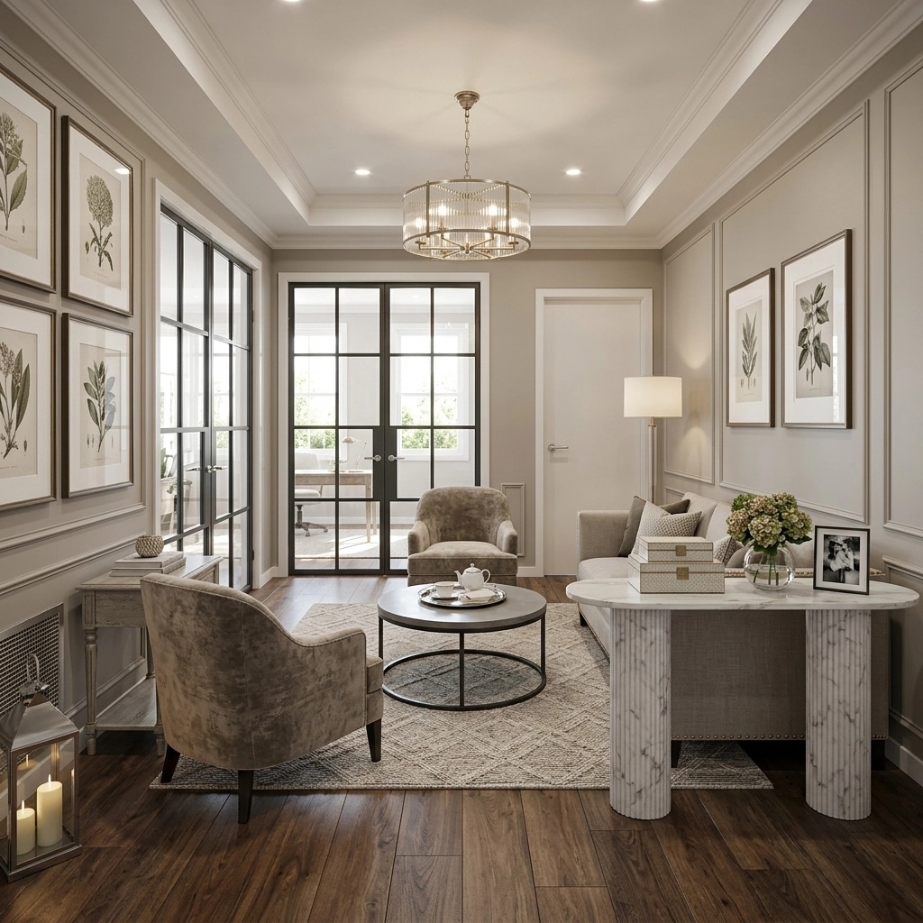 Transitional Living Room design — interior photo by GenRoom AI