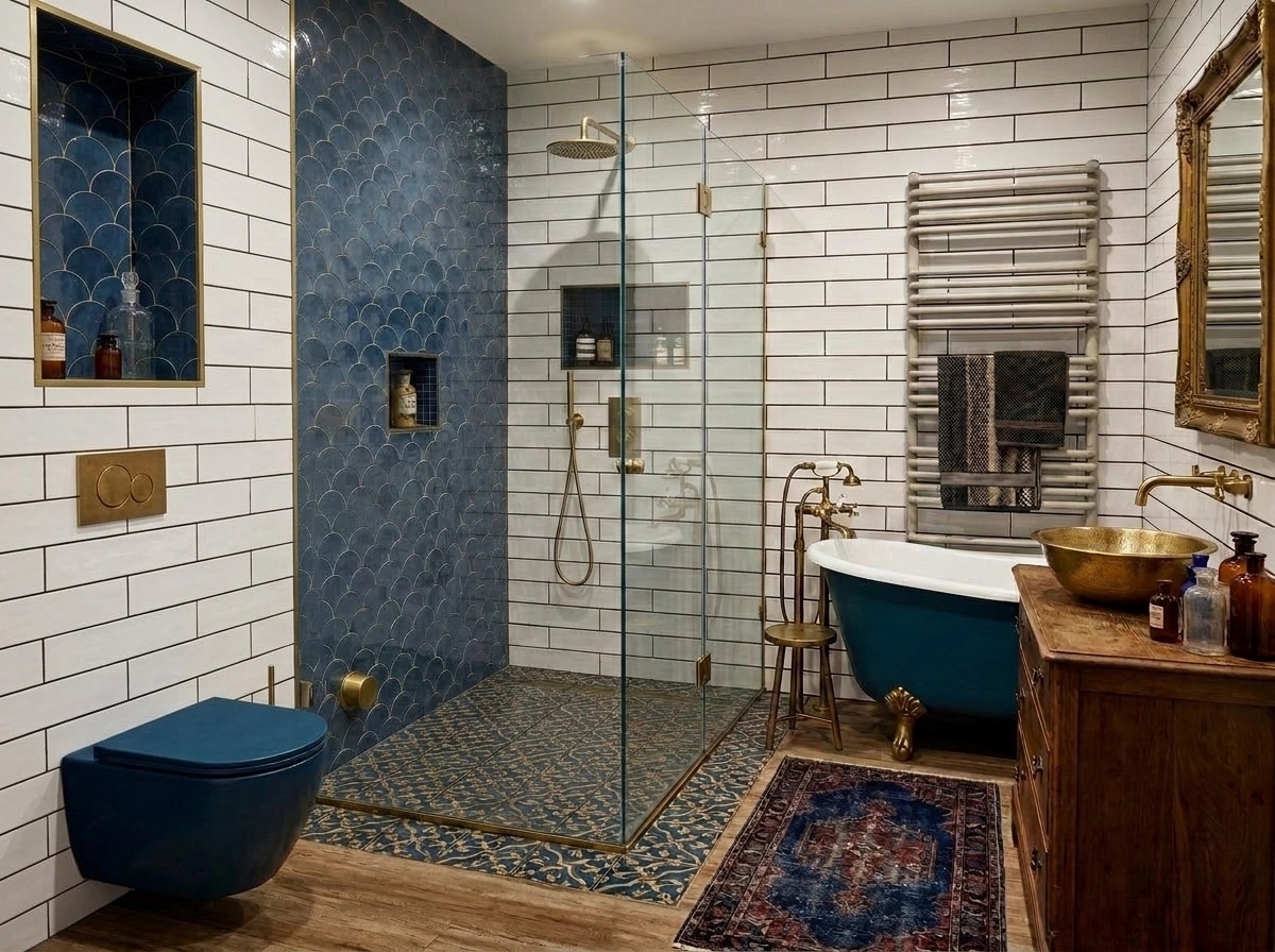Design d'interni in stile Eclectic — Bagno di GenRoom AI