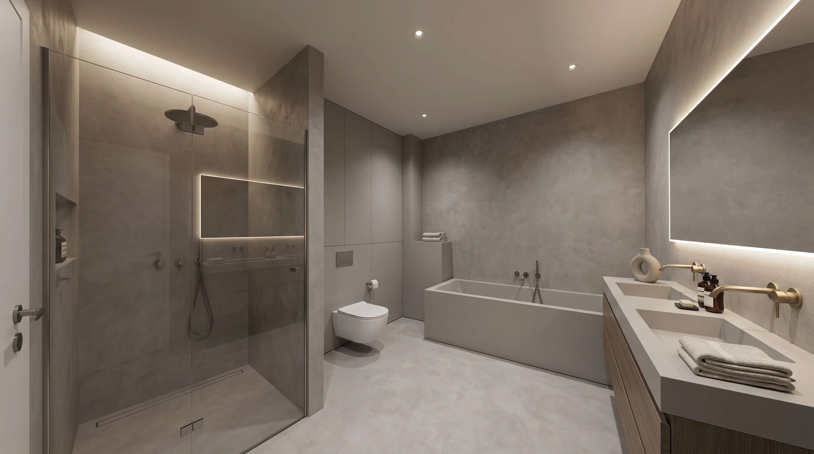 Bathroom interior in Minimalism style — photo by GenRoom AI
