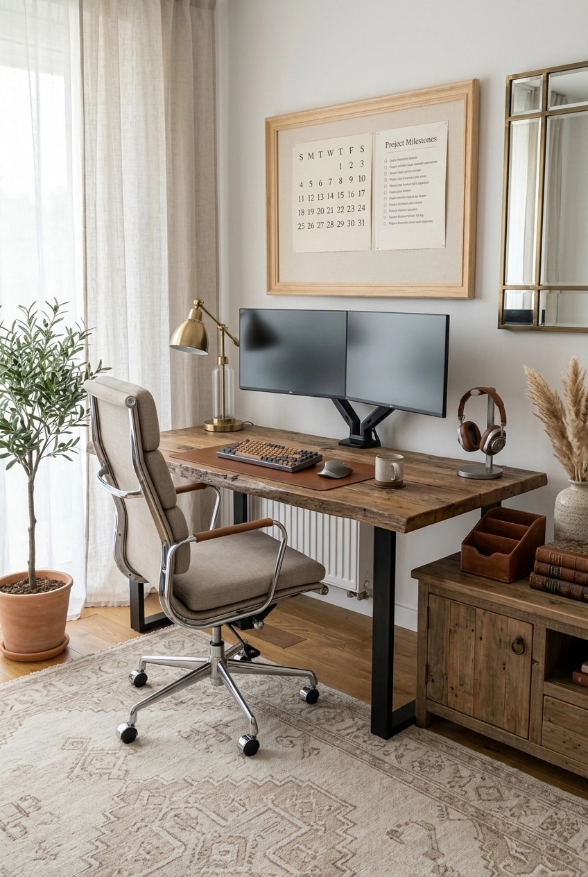 Office interior in Modern Farmhouse style — photo by GenRoom AI