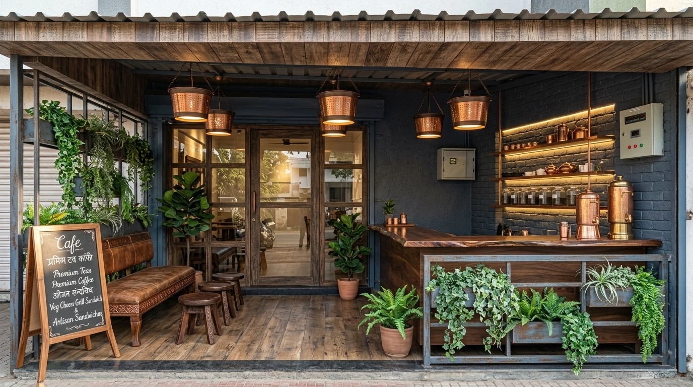 Interior design in Rustic style — cafe by GenRoom AI