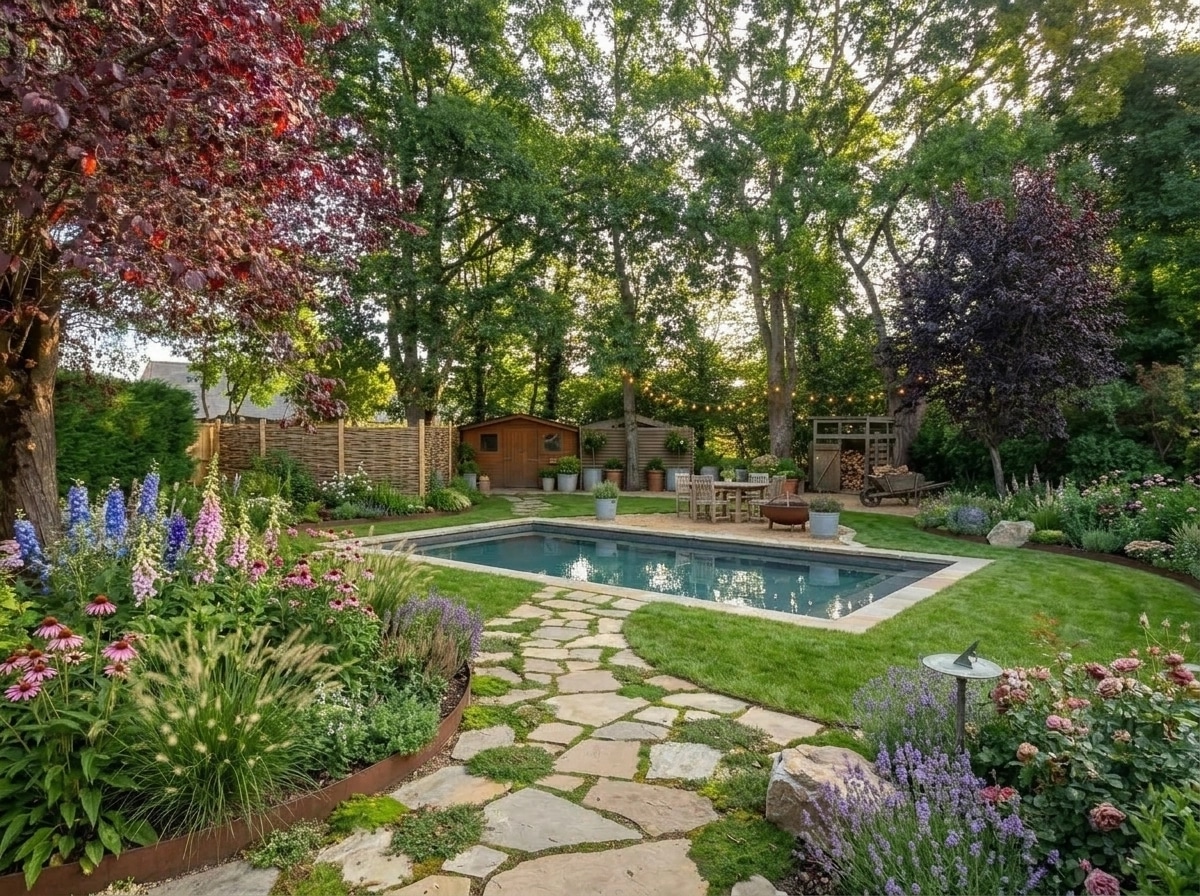 Country Rustic Garden Yard design — yard photo by GenRoom AI